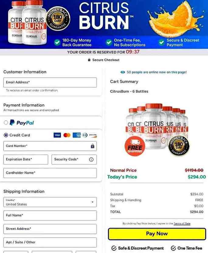 CitrusBurn CitrusBurn Order Page